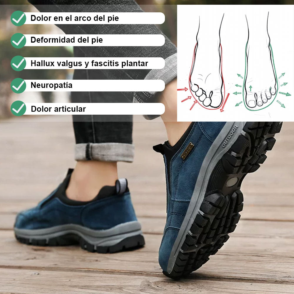 🔥 ¡Oferta especial de hoy: 30 % de descuento! 👞 Zapatos ortopédicos de ante de alta calidad para hombre ✅ Alivian el dolor de pies ✅ Soporte para el arco plantar: comodidad durante todo el día