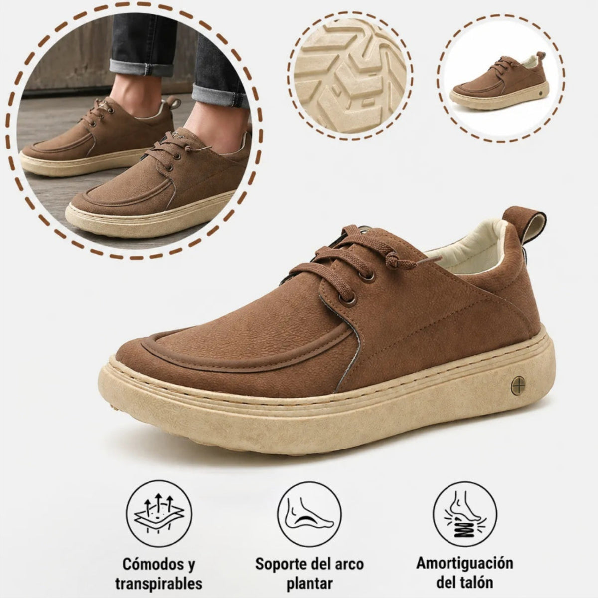 🎉 ¡50% de descuento hoy, termina pronto! 🐂 Zapatos ortopédicos para hombre, hechos a mano con auténtica piel de vaca australiana 👞 Soporte para el arco del pie - Impermeables y antideslizantes ✅ Cómodos para caminar