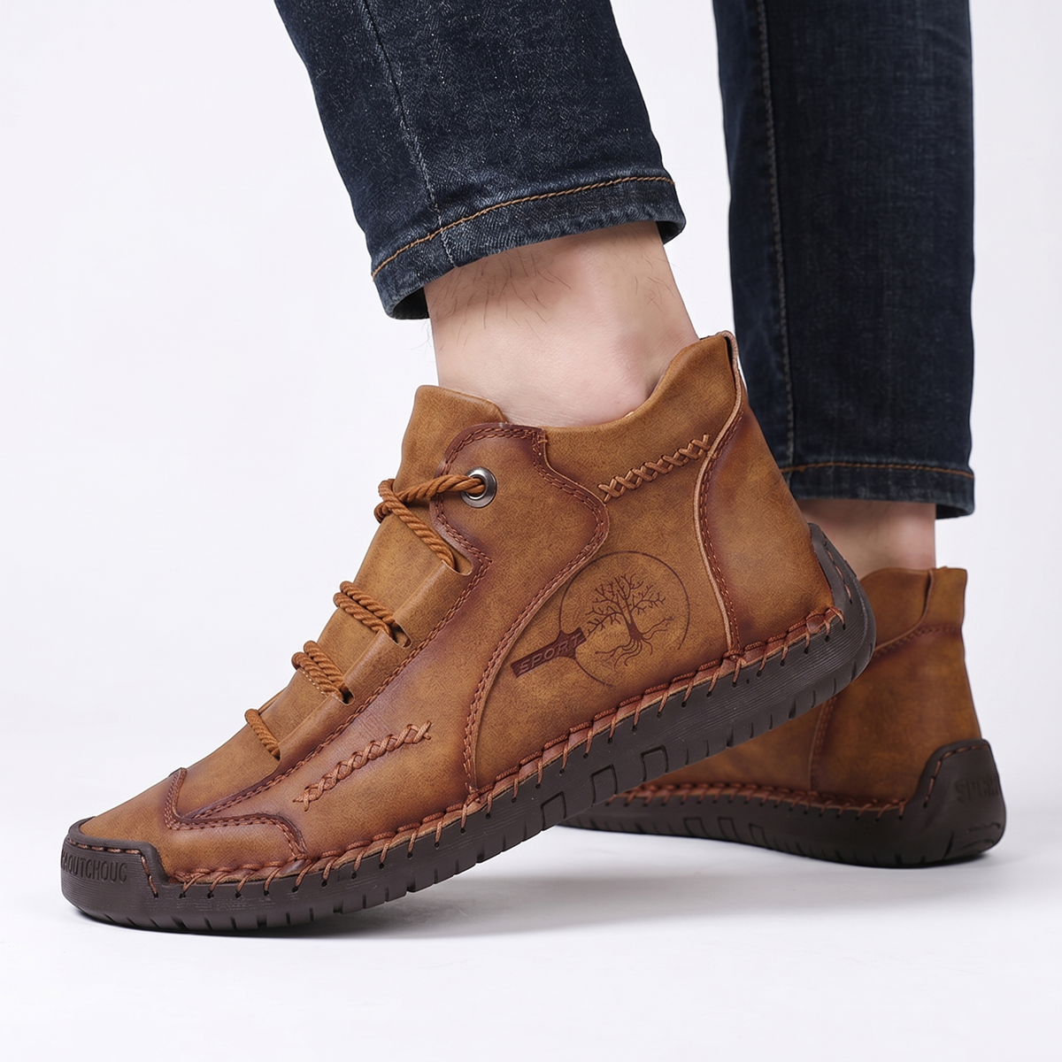 🔥 50% OFF | Zapatos de Piel de Becerro Premium: Soporte de Arco, Impermeables y Antideslizantes. ¡Camina sin esfuerzo!