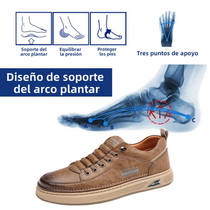 🐂 Zapatos de piel de becerro para hombre fabricados en Australia 👞 Cosidos a mano, fáciles de poner y quitar ✅ Soporte de arco, alivio del dolor - caminata cómoda