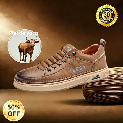 🐂 Zapatos de piel de becerro para hombre fabricados en Australia 👞 Cosidos a mano, fáciles de poner y quitar ✅ Soporte de arco, alivio del dolor - caminata cómoda