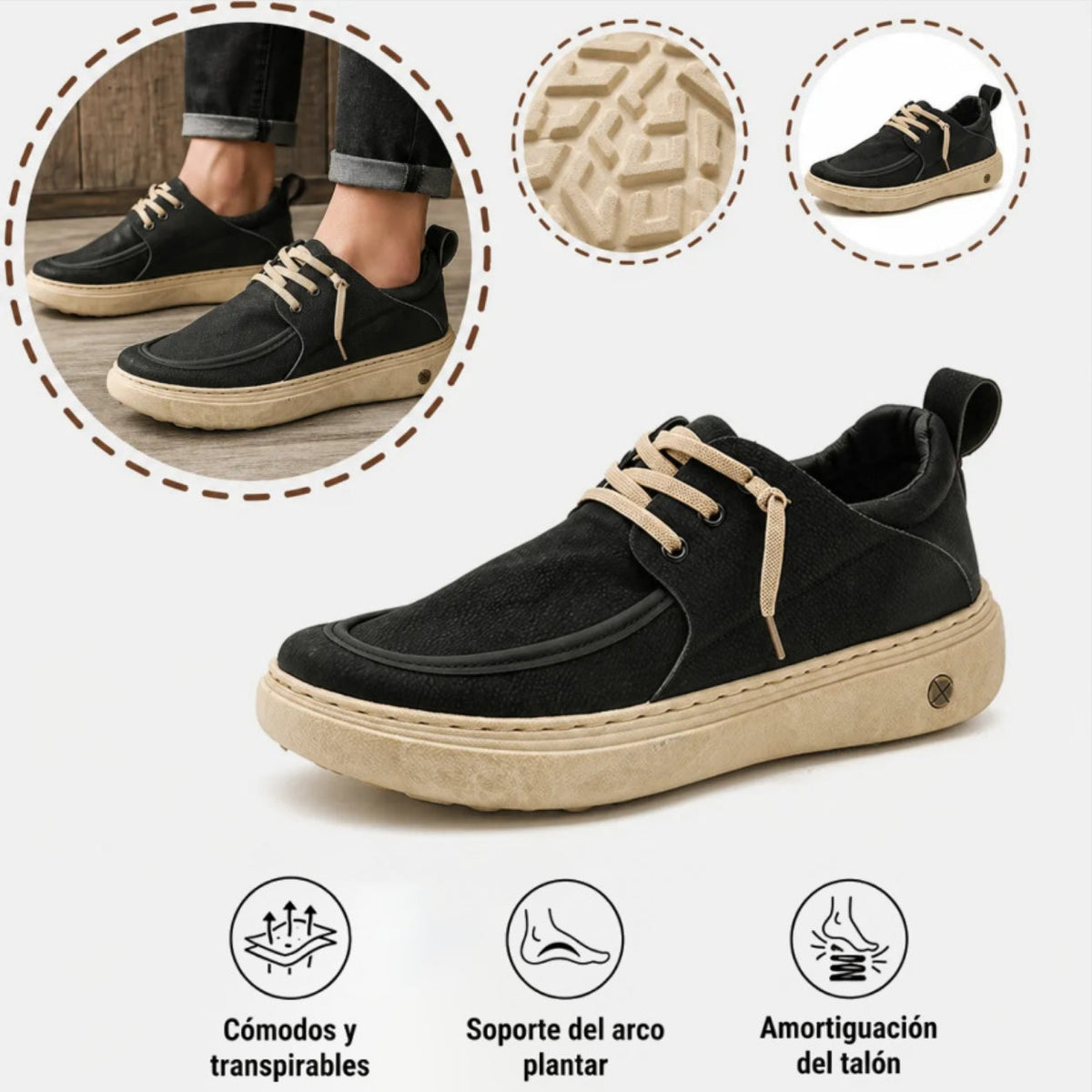 🎉 ¡50% de descuento hoy, termina pronto! 🐂 Zapatos ortopédicos para hombre, hechos a mano con auténtica piel de vaca australiana 👞 Soporte para el arco del pie - Impermeables y antideslizantes ✅ Cómodos para caminar