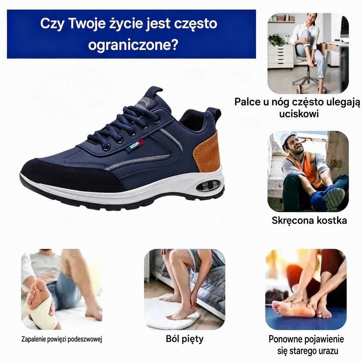🎉Ostatni dzień! 60% zniżki! ✅ Buty ortopedyczne zaprojektowane specjalnie dla osób z problemami stóp, zapewniające wsparcie łuku stopy i łagodzące ból pleców, stawów i stóp.