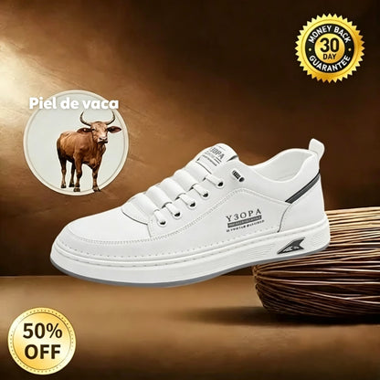 🐂 Zapatos de piel de becerro para hombre fabricados en Australia 👞 Cosidos a mano, fáciles de poner y quitar ✅ Soporte de arco, alivio del dolor - caminata cómoda