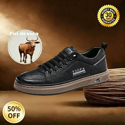 🐂 Zapatos de piel de becerro para hombre fabricados en Australia 👞 Cosidos a mano, fáciles de poner y quitar ✅ Soporte de arco, alivio del dolor - caminata cómoda