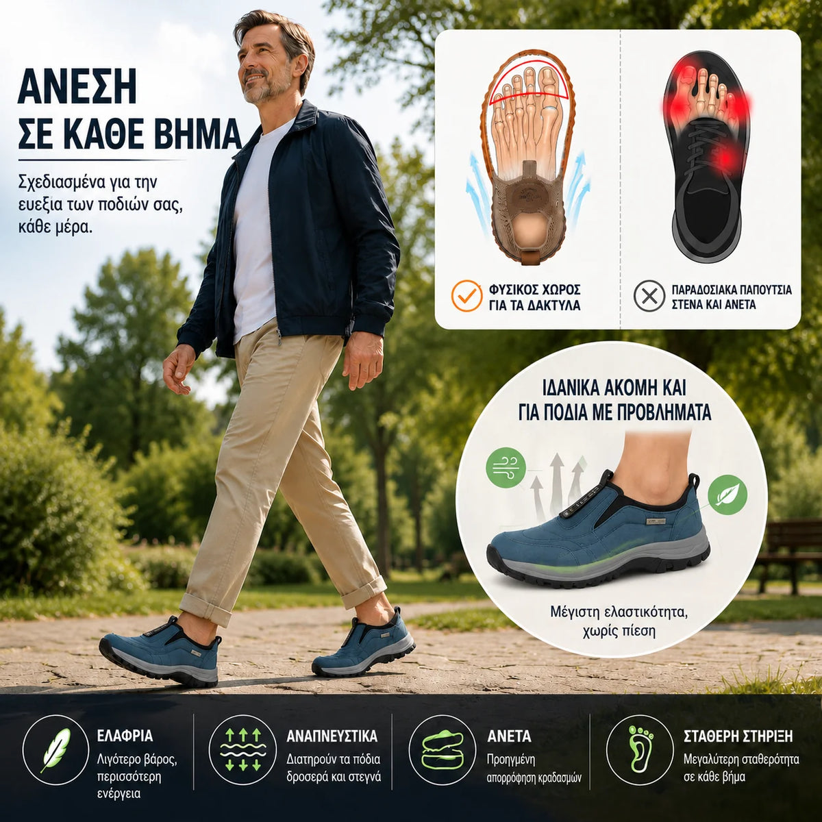 🔥 ¡Oferta especial de hoy: 30 % de descuento! 👞 Zapatos ortopédicos de ante de alta calidad para hombre ✅ Alivian el dolor de pies ✅ Soporte para el arco plantar: comodidad durante todo el día