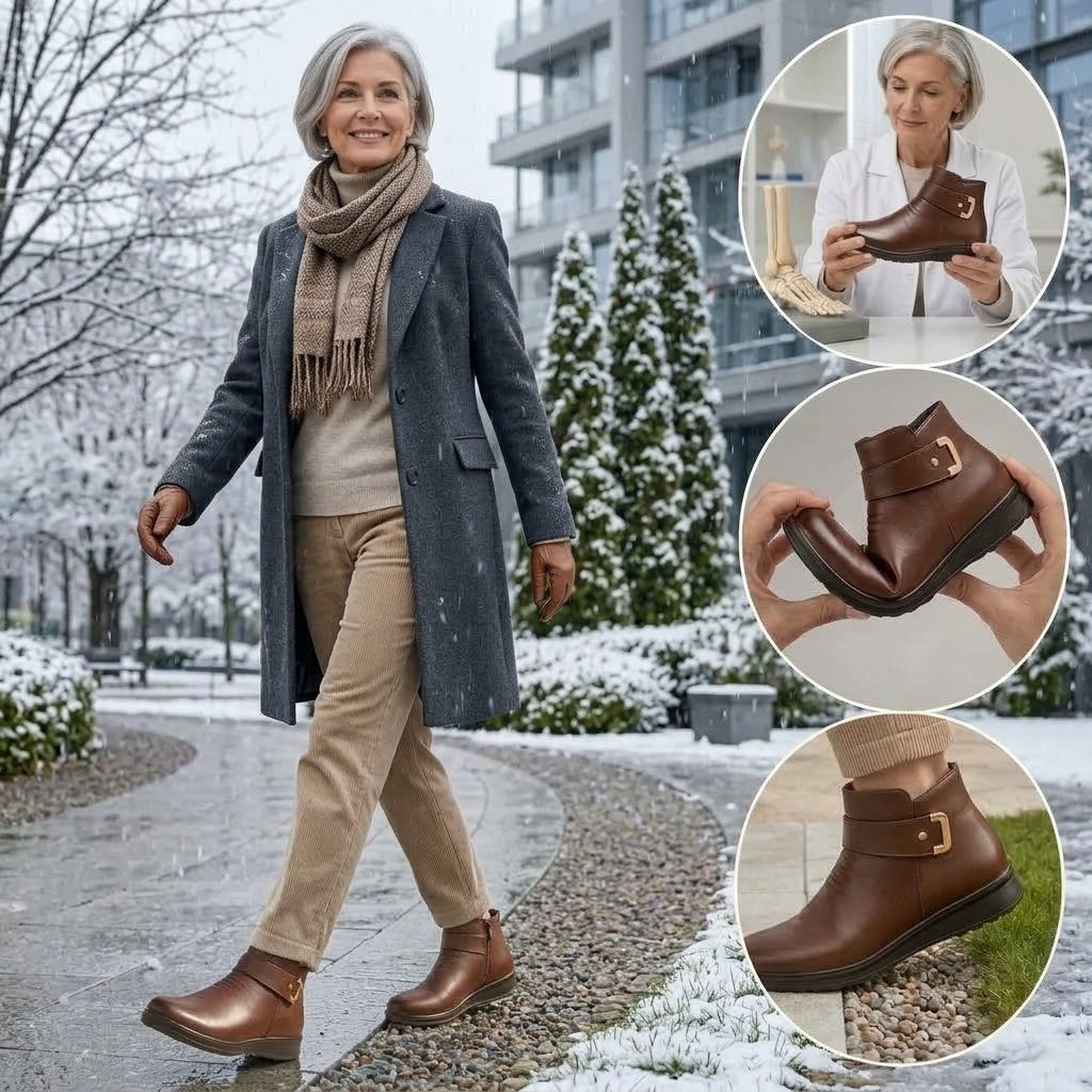 【⏰Ultimo giorno! Sconto del 70%! Non perdete l'occasione!】Scarpe ortopediche ergonomiche con assorbimento degli urti: calzature ortopediche invernali per la salute e il benessere, appositamente progettate per le donne europee✅️