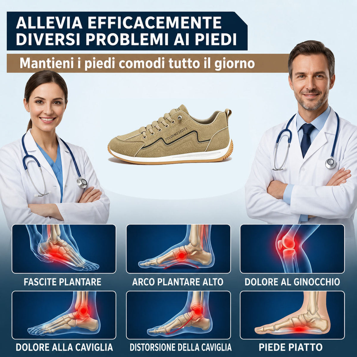 🔥Offerta speciale di oggi⏰Scarpe in pelle di alta qualità🦶Alleviano il dolore ai piedi e la fascite plantare✅Impermeabili, antiscivolo, morbide e comode