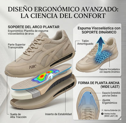 🎉¡Último día! ¡70% de descuento!✅ Zapatos ortopédicos adecuados para personas con problemas en los pies, zapatos de senderismo con soporte que brindan apoyo al arco, alivian el dolor articular y de los pies, son antideslizantes y cómodos.